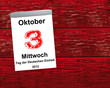Kalender Holz - 03.10.2012 - Tag der Deutschen Einheit