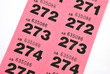 Page of raffle tickets