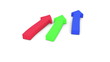 Three diverging arrows