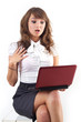beautiful  young girl with laptop
