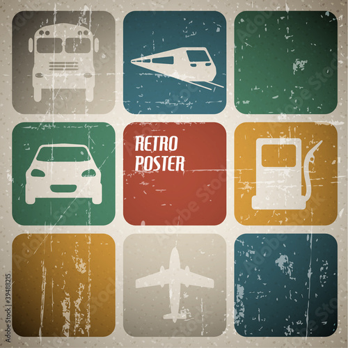 Vector: Vector vintage transport (traffic) poster Vector vintage transport (traffic) poster