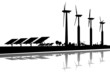 Silhouette erneuerbare Energie Wind Sonne