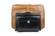 Travel concept with suitcase on white