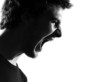 Photo: young man silhouette screaming angry portrait young man silhouette screaming angry portrait