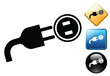 Electrical plug pictogram and signs