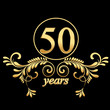 Gold 50 years with ornaments
