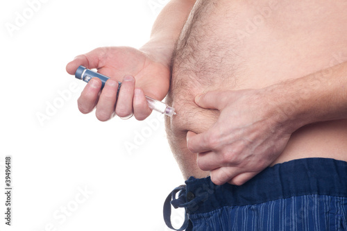 Photo: Fat Man Insulin Injection Fat Man Insulin Injection