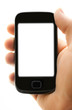 Mobile hand with copy space