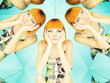 Foto: Bright redhead woman in kaleidoscope Bright redhead woman in kaleidoscope