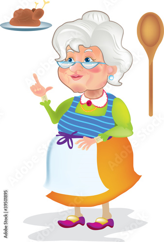 Vector: Grandma cooking Grandma cooking