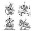 Thai Tattoo Ancient. Vector template