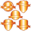 Golden shields and labels collection.