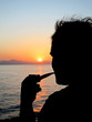 Pfeife Sonnenuntergang