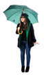 a beautiful girl holds an umbrella