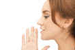 woman whispering gossip