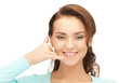woman making a call me gesture