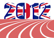 Vector: red race track with 2012 Union Jack. vector file red race track with 2012 Union Jack. vector file