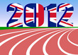 Vector: red race track with 2012 Union Jack. vector file red race track with 2012 Union Jack. vector file