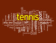 "TENNIS" Tag Cloud (sport player ball court forehand backhand)