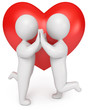 Loving couple holding hands, 3d render
