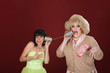 Women With Tin Can Telephones