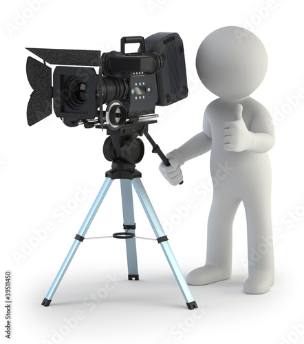 Illustration: 3d small people - Cameraman 3d small people - Cameraman