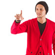Young man presenting