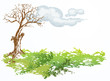 dry tree with cloud