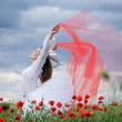 girl with poppies