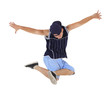 Young hip-hop dancer over white
