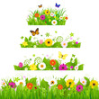 Grass With Flowers Set