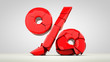 Red percent crash hitting the floor