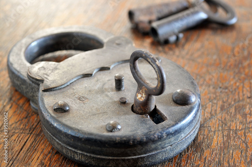Photo: padlock and key padlock and key