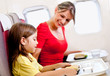 Having a meal in the airplane