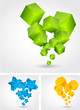 Set of backgrounds with 3d element Set of backgrounds with 3d element