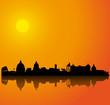 Vector background with Rome silhouette skyline Vector background with Rome silhouette skyline