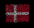 Danish flag on blocks illustration