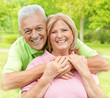 happy senior woman and man happy senior woman and man