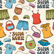 Vector: Summer clothing shopping pattern Summer clothing shopping pattern
