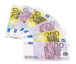 Euro banknotes isolated
