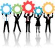 People team up technology solution gears