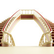 Wooden ladder in classical style on a white background Wooden ladder in classical style on a white background