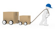 man draws package