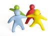 Human figures from plasticine standing in a circle