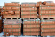 Pallet of red brick