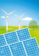 Vektor: Solar und Wind-Strom Solar und Wind-Strom