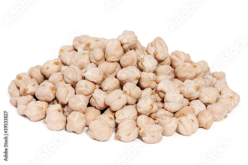 Photo: Pile Chickpea Bean isolated on white background. Pile Chickpea Bean isolated on white background.