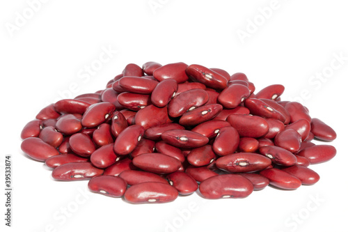 Photo: Pile Red kidney bean isolated on white background. Pile Red kidney bean isolated on white background.