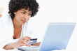 Woman using a laptop for shopping