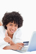 Woman approving the shopping online